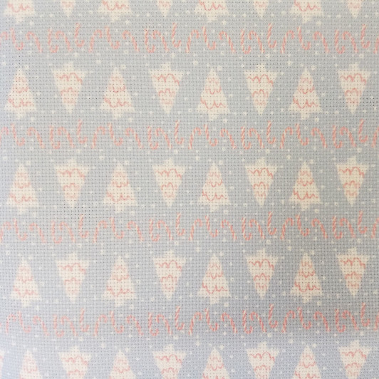 Christmas Trees & Peppermint  Cross Stitch Fabric