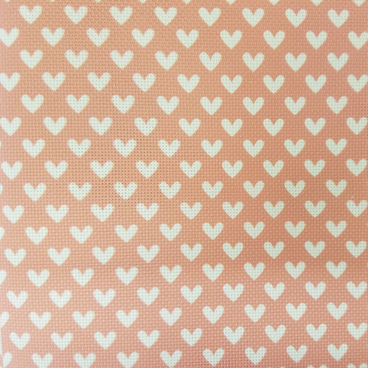 White Hearts on Red Cross Stitch Fabric
