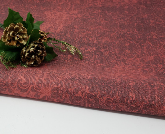 Christmas Red Damask Cross Stitch Fabric