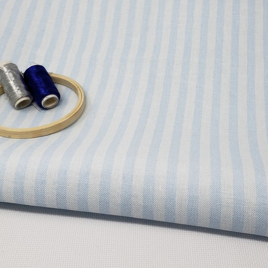 Blue Parisian Stripes Cross-stitch Fabric