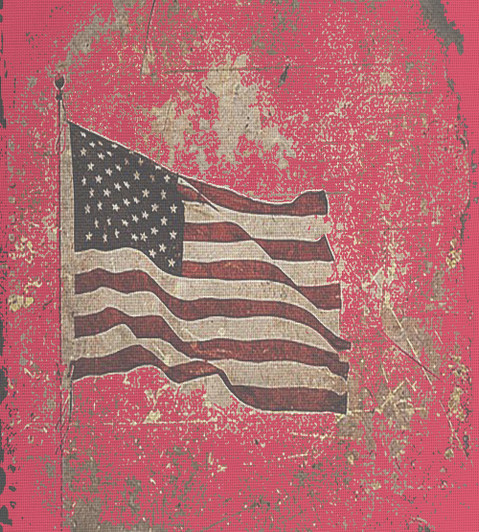 Grunge Flag - Patterned Cross Stitch Fabric