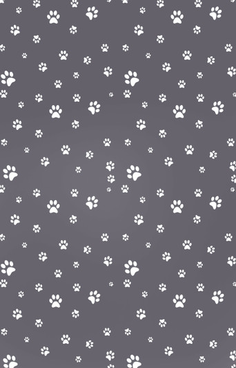 White Paw Prints on Gray