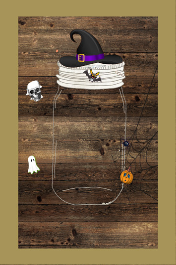 Halloween Jar 2 Background Cross Stitch Fabric