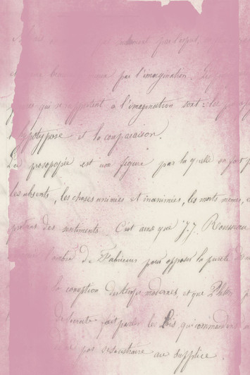 Pink French Writing Cross Stitch Fabric