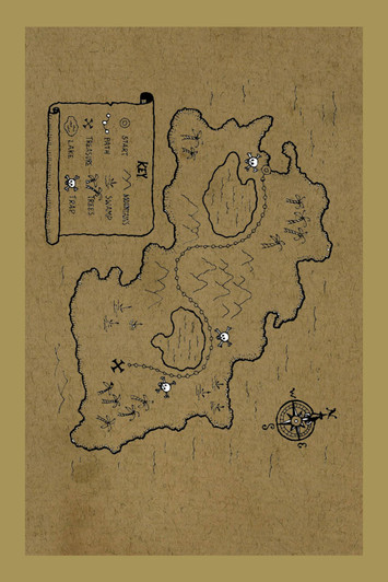 Captain Hook's Map Cross Stitch Fabric