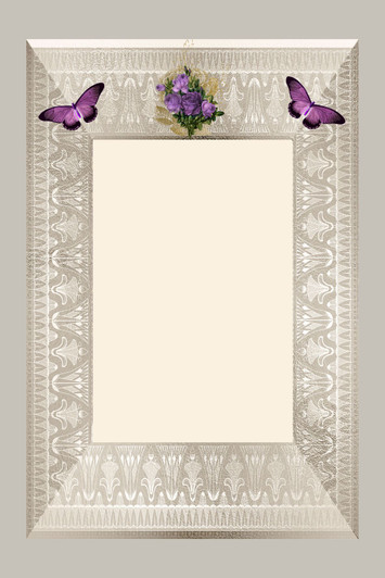 Purple Butterflies Frame Cross Stitch Fabric