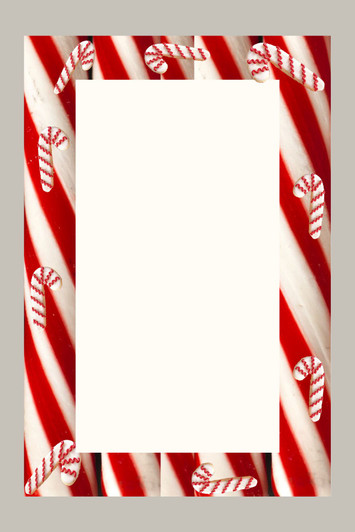 Candy Cane White Frame Cross Stitch Fabric