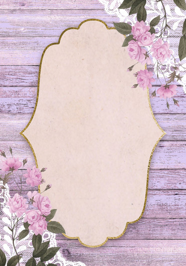 Lavender Floral Wood Frame Cross Stitch Fabric