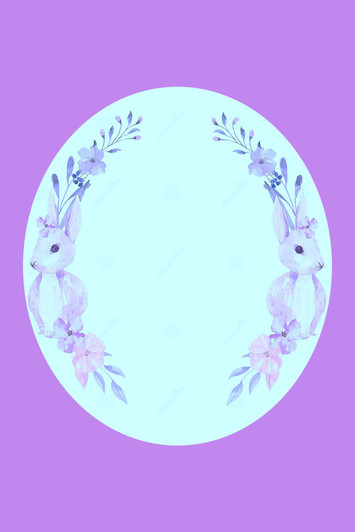 Lilac Bunny Frame Cross Stitch Fabric