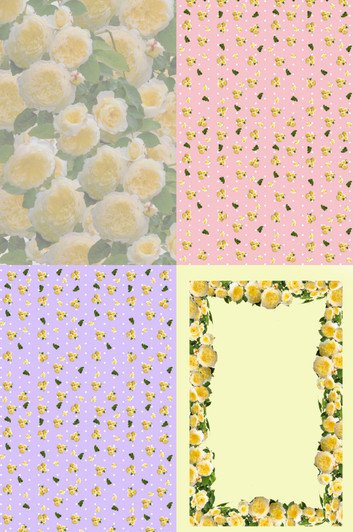 Yellow Roses Medley Cross Stitch Fabric