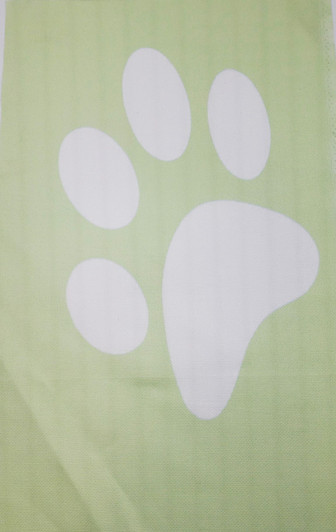 Large Paw on Green Cross Stitch Fabric