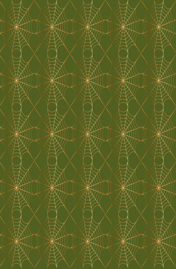 Green Gold Cobwebs - Patterned Cross Stitch Fabric