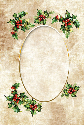 Winter Oval Frame Cross Stitch Fabric