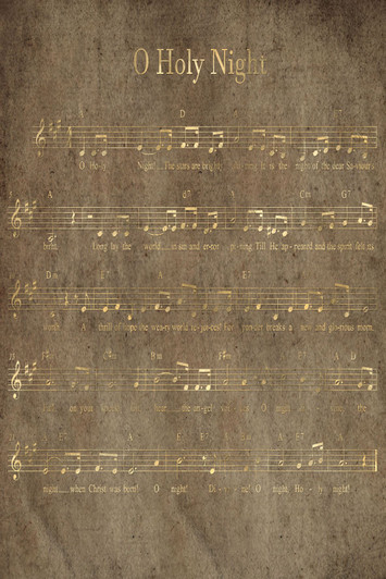 O Holy Night Lyrics Cross Stitch Fabric