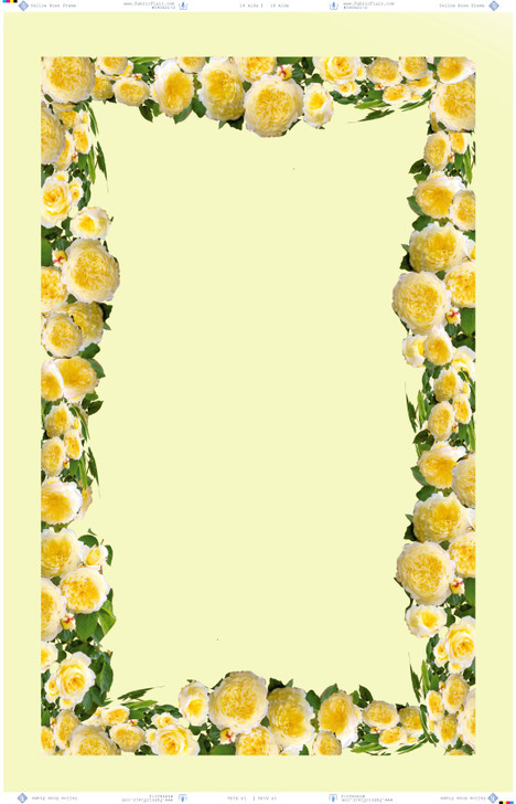 Yellow Rose Frame Cross Stitch Fabric