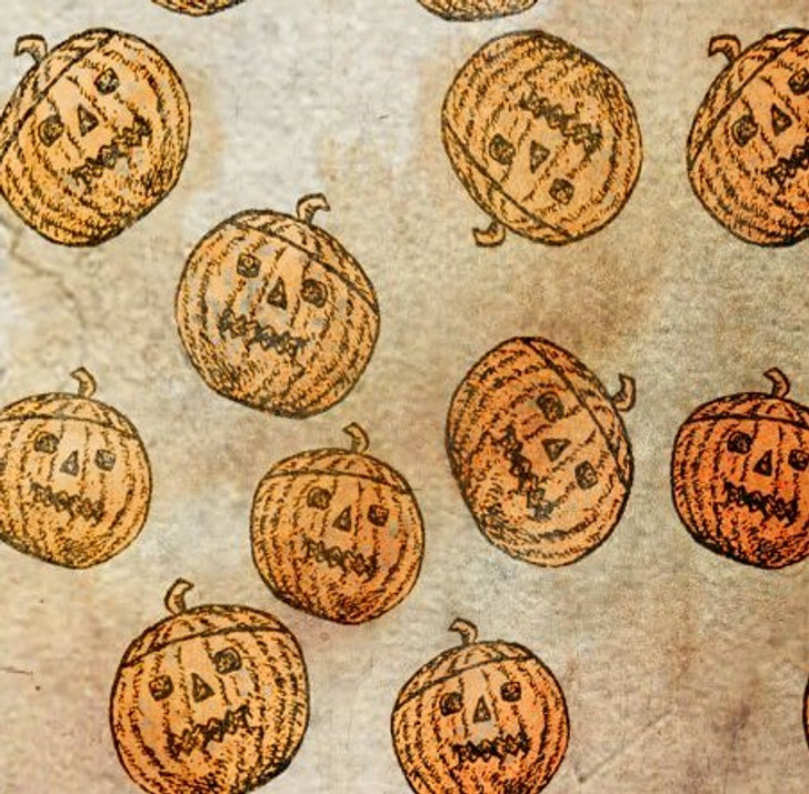 Floating Pumpkins - Patterned Cross Stitch Fabric