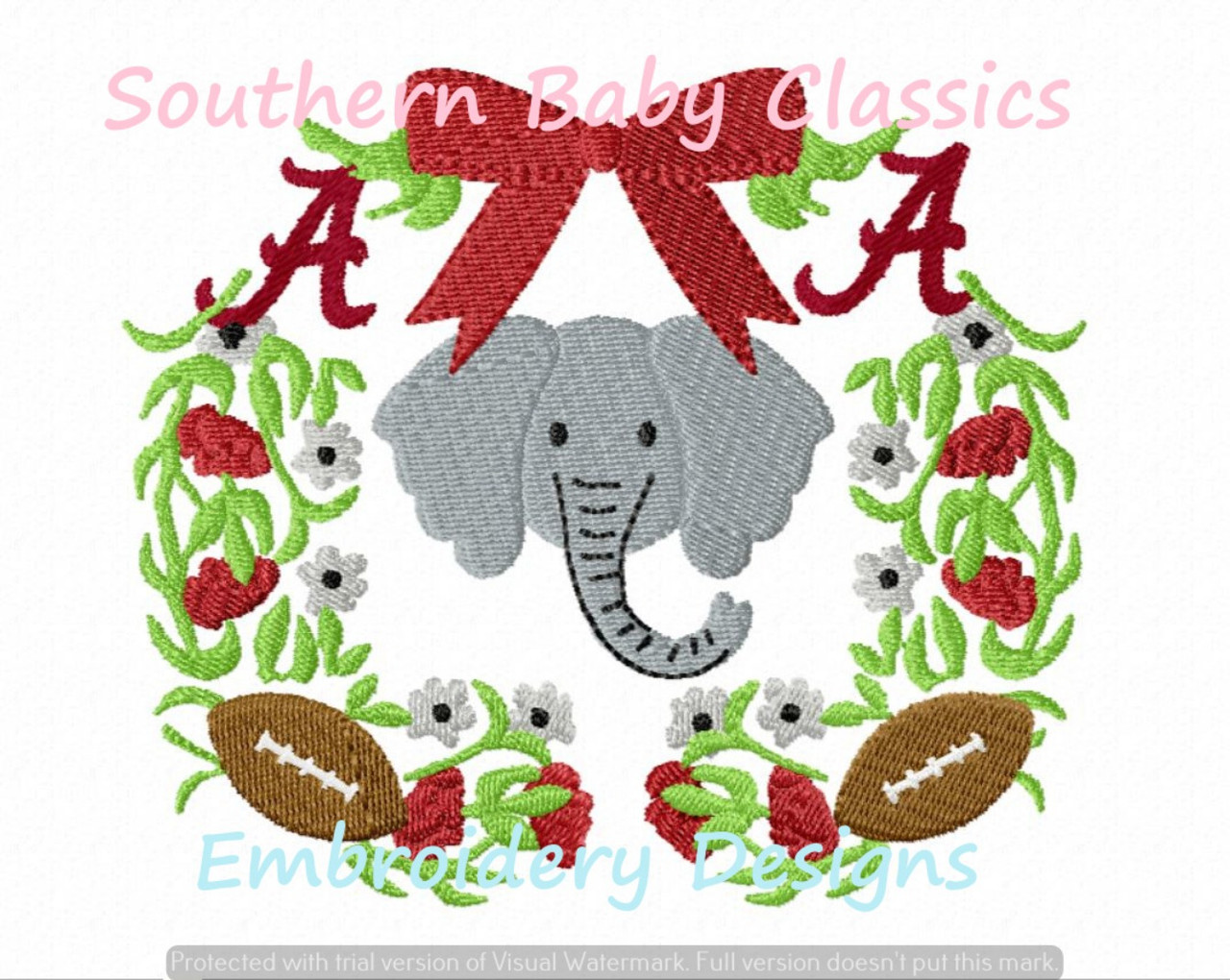 Hound Dog Mascot on Football 2nd Version Applique Embroidery 