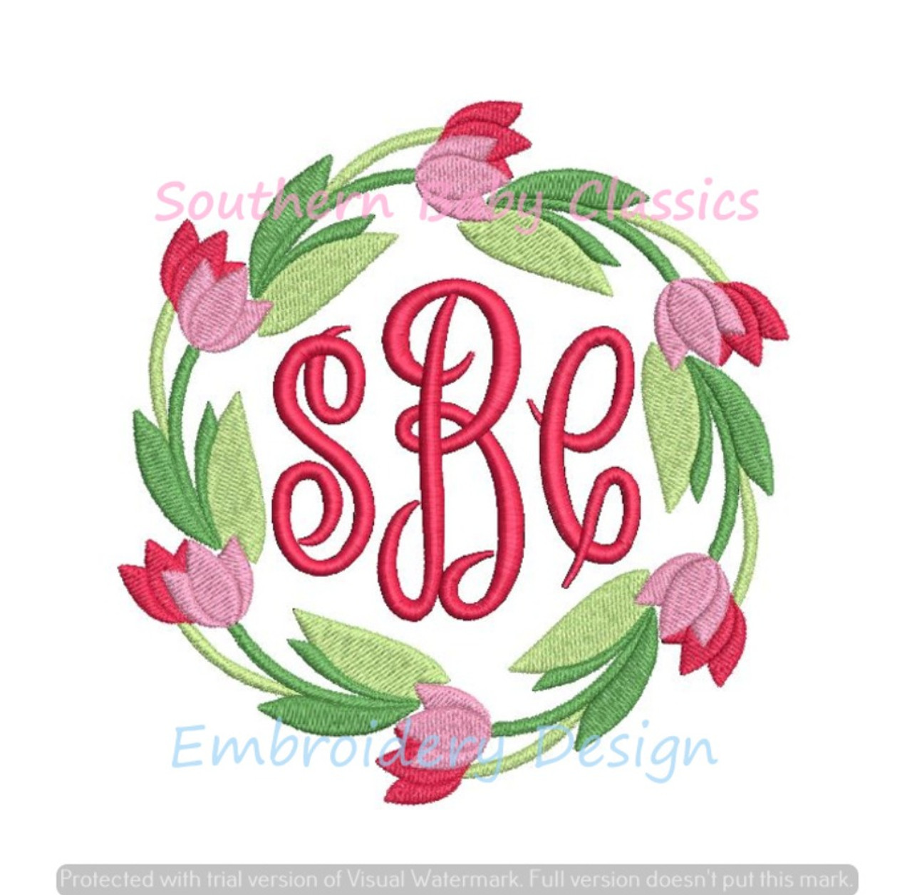 Heart Wreath Machine Embroidery Design 