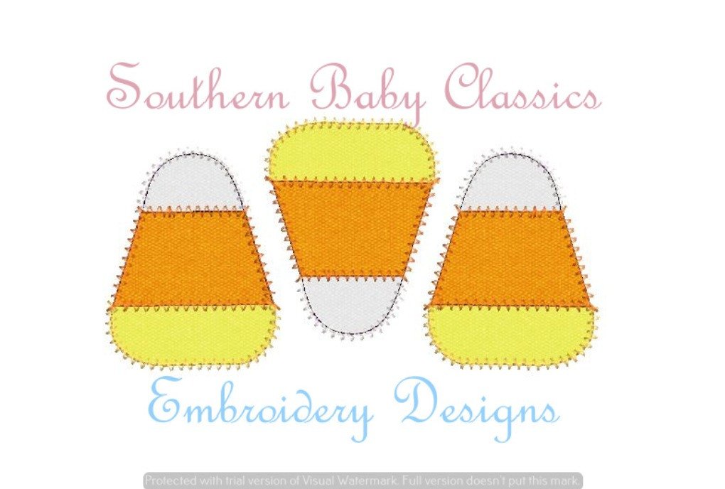 Candy Corn Blanket Stitch Circle Applique Machine Embroidery Design Halloween
