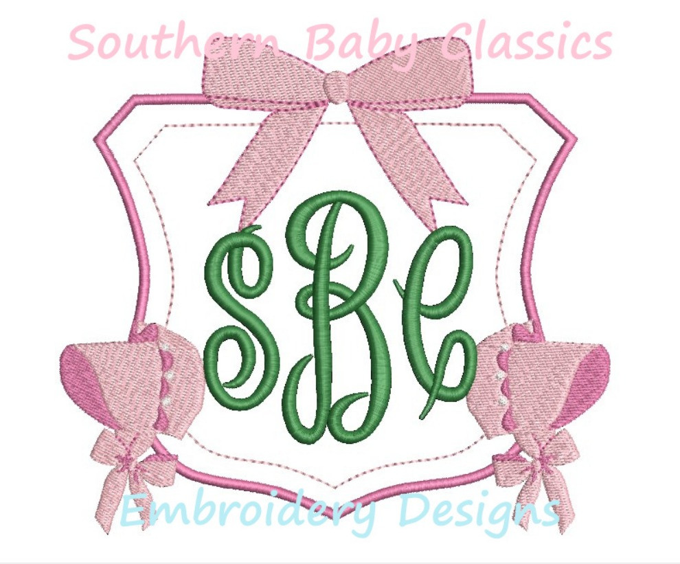 Button Baby Bonnet Monogram Frame Machine Embroidery Design Easter ...
