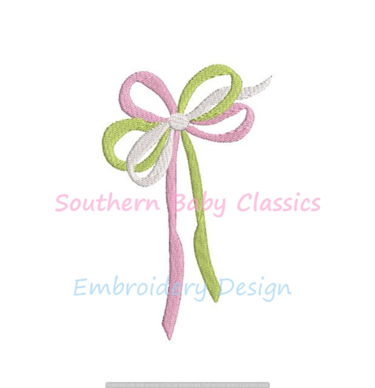 Tri-Color Bow 3 Colors Ribbon Machine Embroidery Design Girl Add On