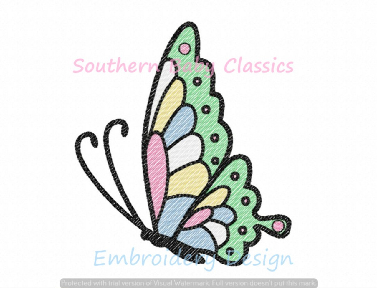 Spring Butterfly Applique Machine Embroidery Design NO:0024