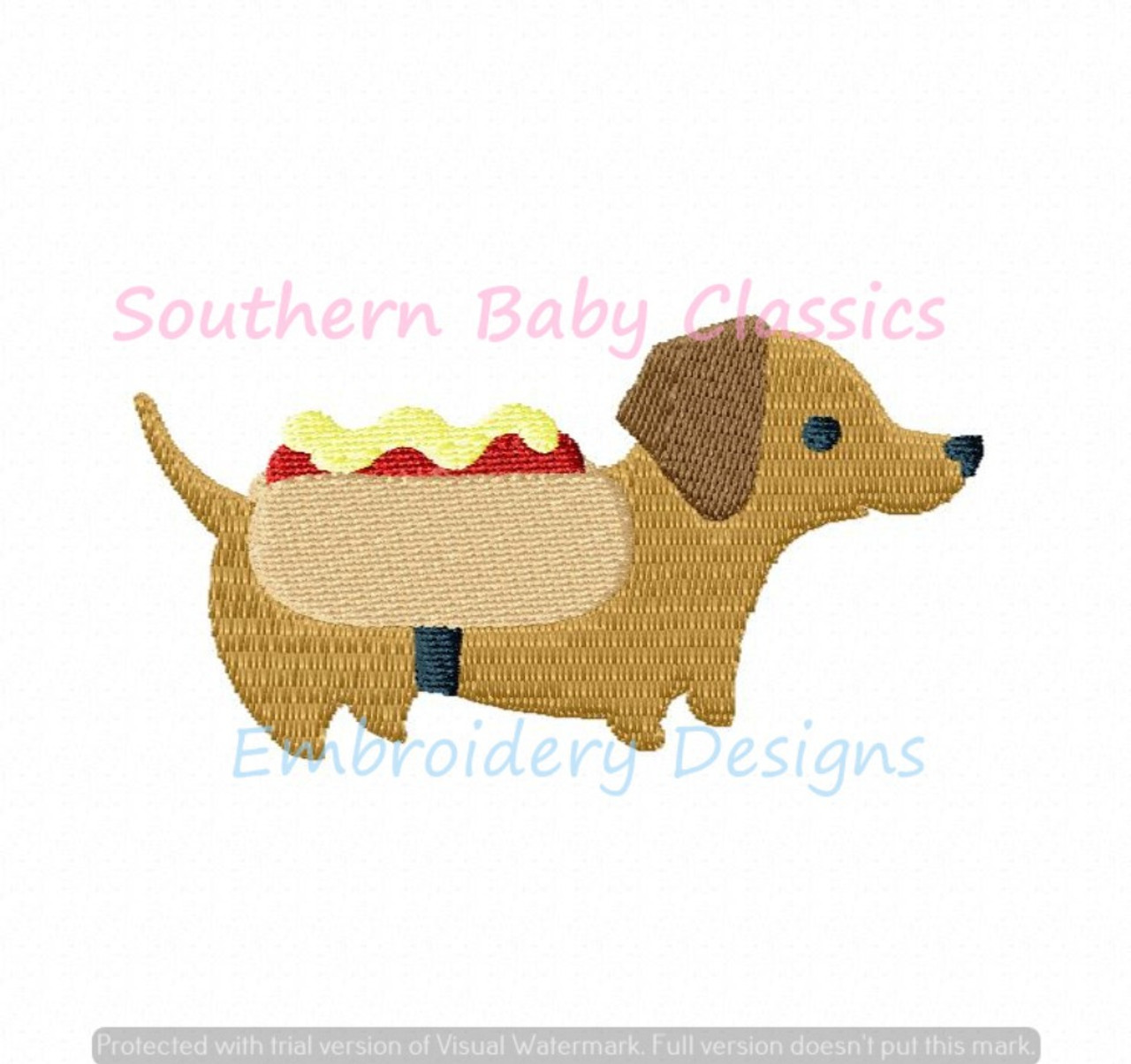 IncredibleGood Inc Minimalist Hot Dog 3-inch Embroidery Hoop Decor