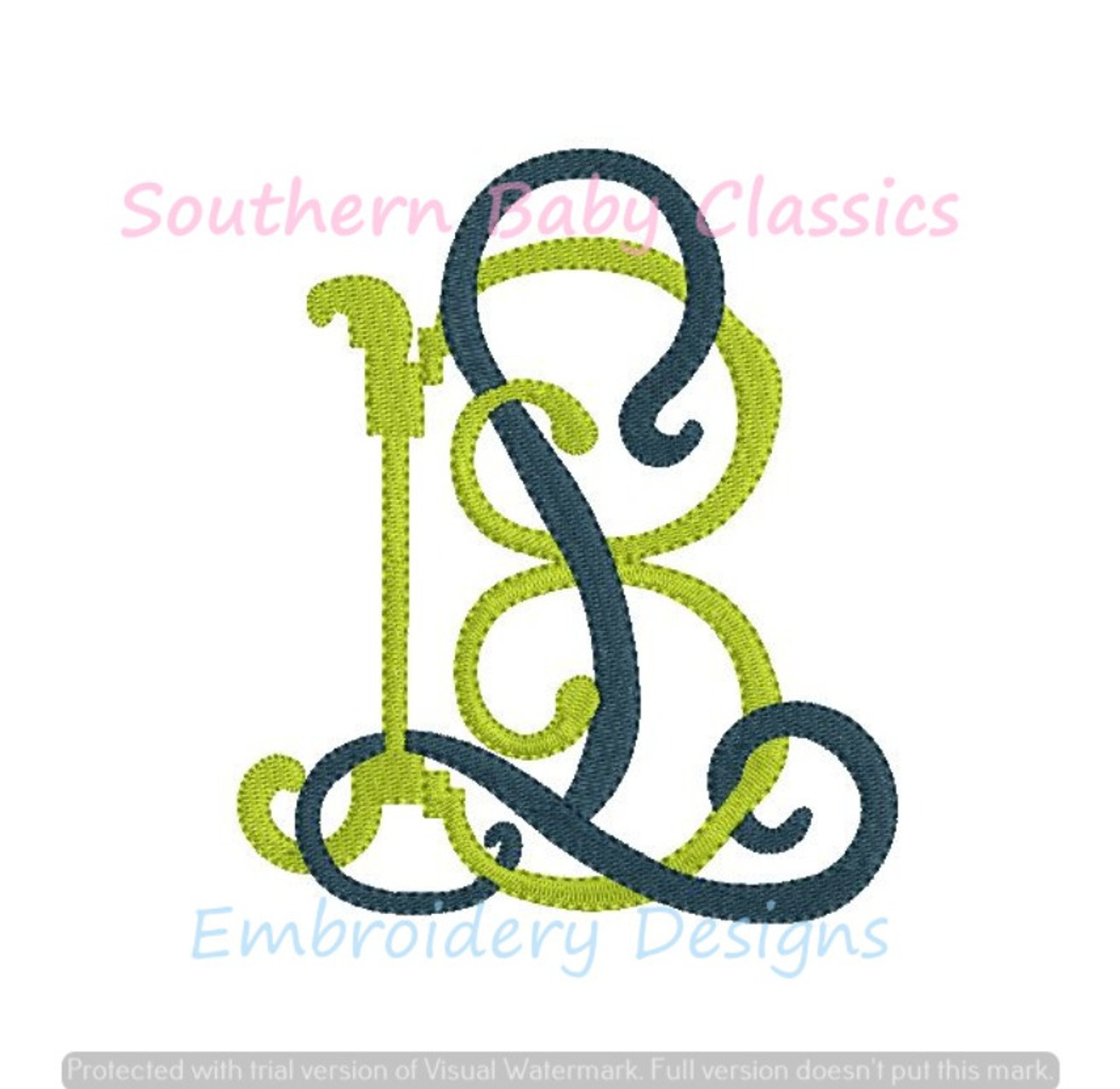 SW WS Intertwined Monogram Machine Embroidery Design Wedding Font Couple