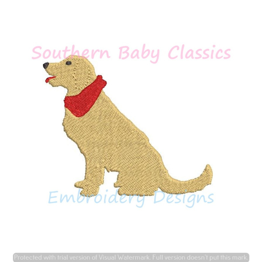 Golden Retriever Dog Mini Fill Machine Embroidery Design Boy Girl Preppy  Cute