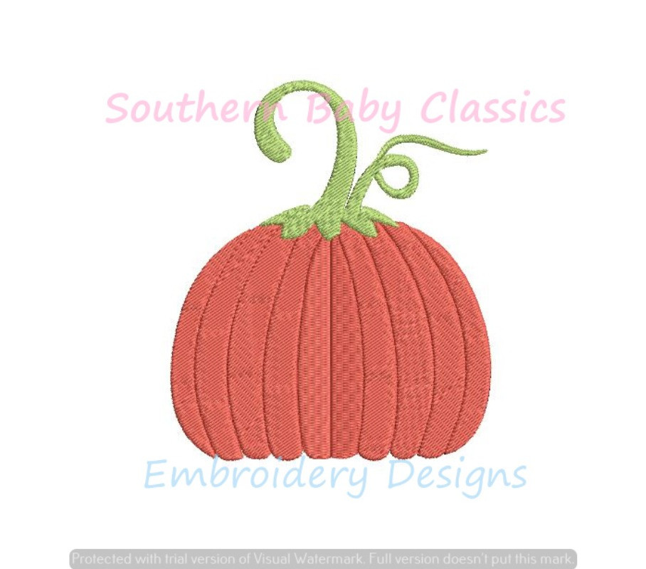Vintage Style Pumpkin Mini Fill Machine Embroidery Design Fall Autumn Boy  Girl Patch