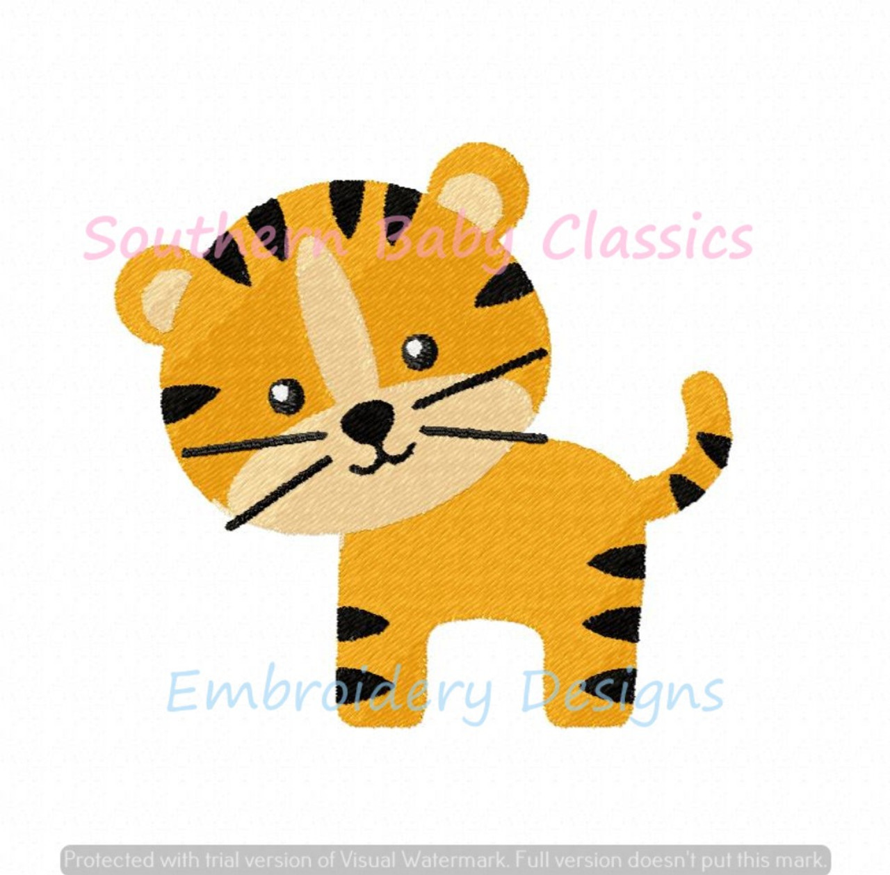 Tiger Mascot Mini Fill Machine Embroidery Design Football Zoo Jungle Tiger