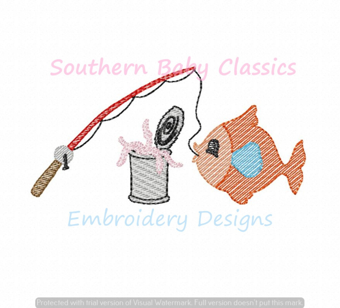 boy with fishing pole embroidery pattern Fisherman Snuggle Puppy Applique Fishing Boy and Dad Machine