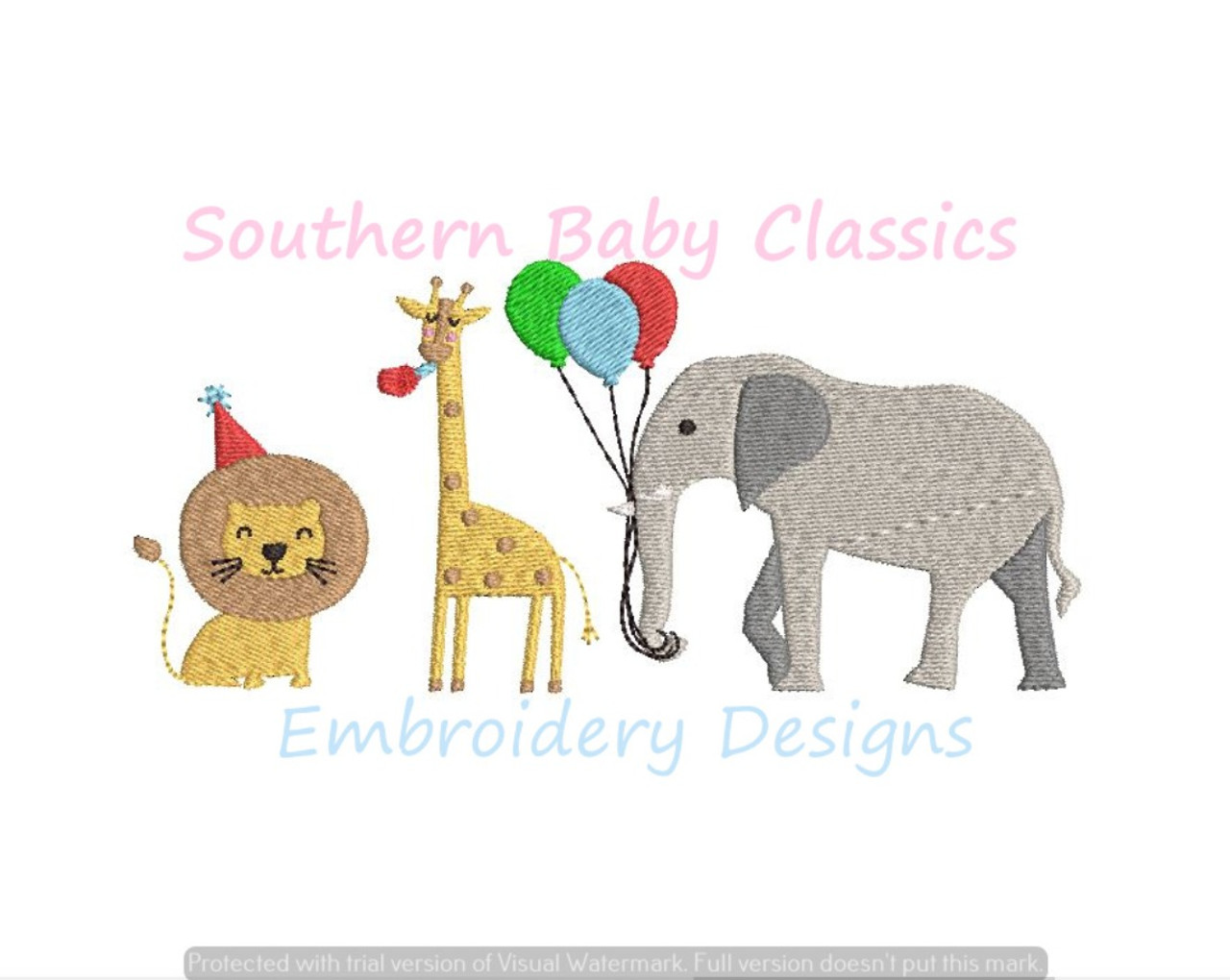 Birthday Party Balloons Giraffe Monogram Frame Machine Embroidery Design  Balloon Presents Zoo