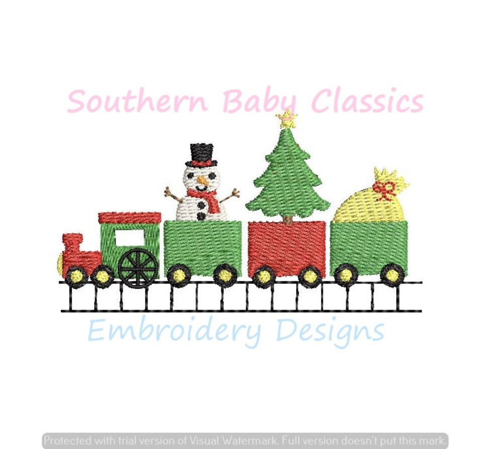 Christmas Train Tree Snowman Santa Bag Fill Machine Embroidery Design