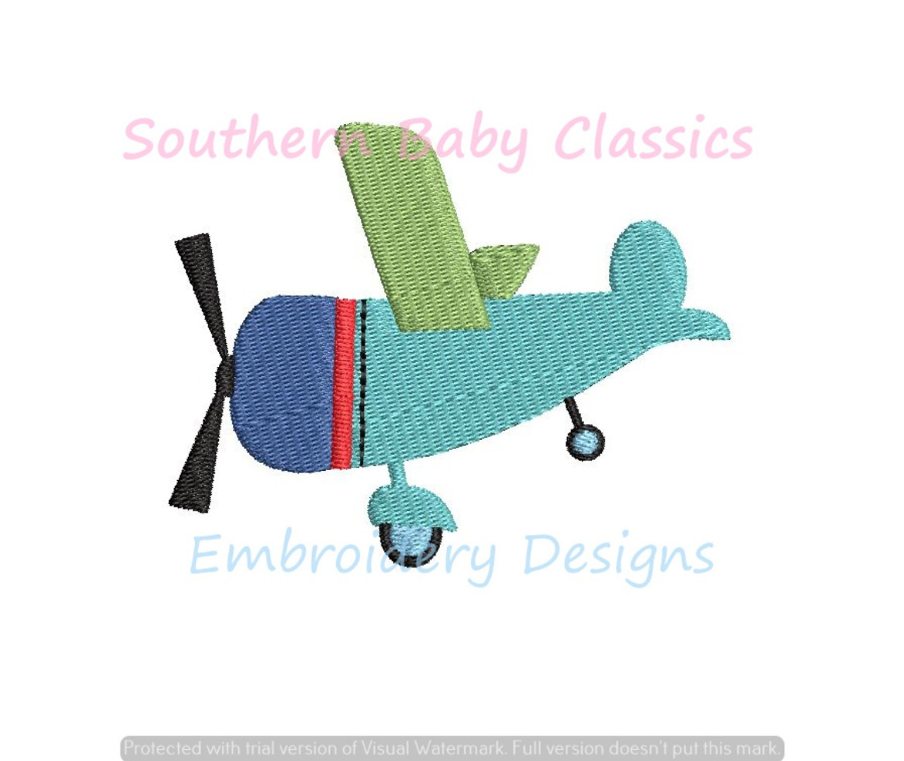 Airplane Plane Mini Fill Machine Embroidery Design Boy Baby Cute