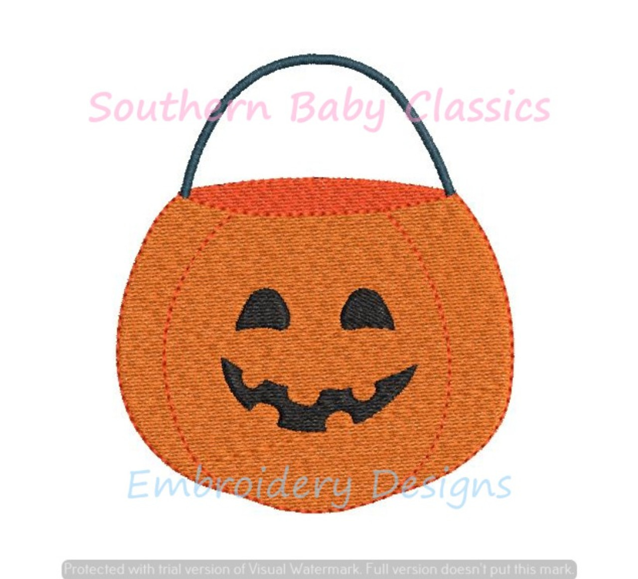 Halloween Basket Bucket Embroidery Blanks with Large Dot Design