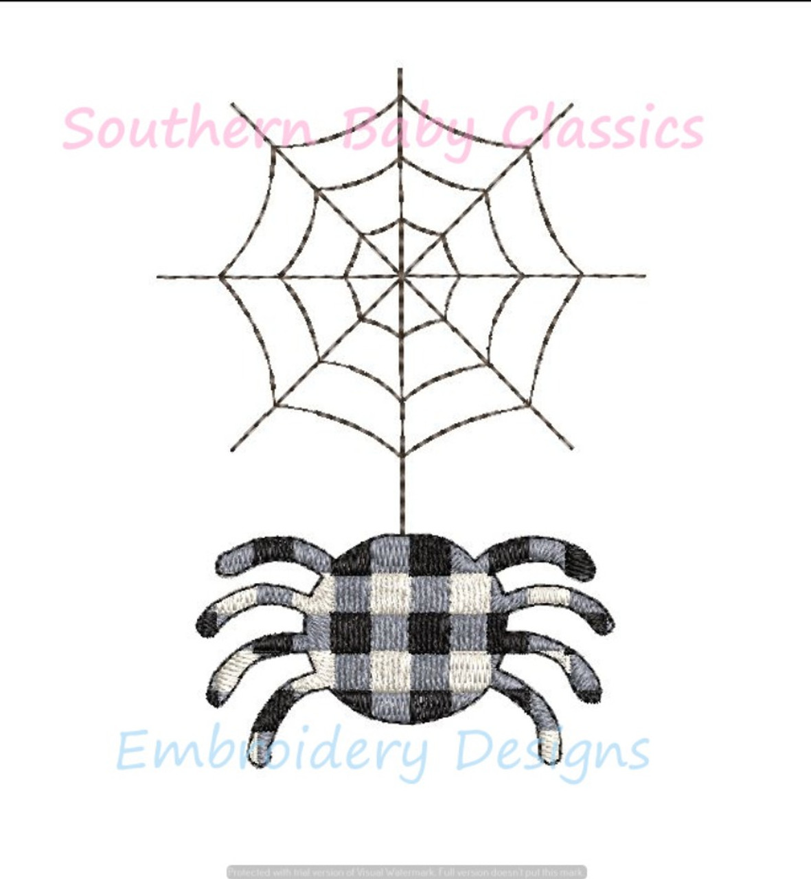 Spider Web Zig Zag Applique Machine Embroidery Design Spiders
