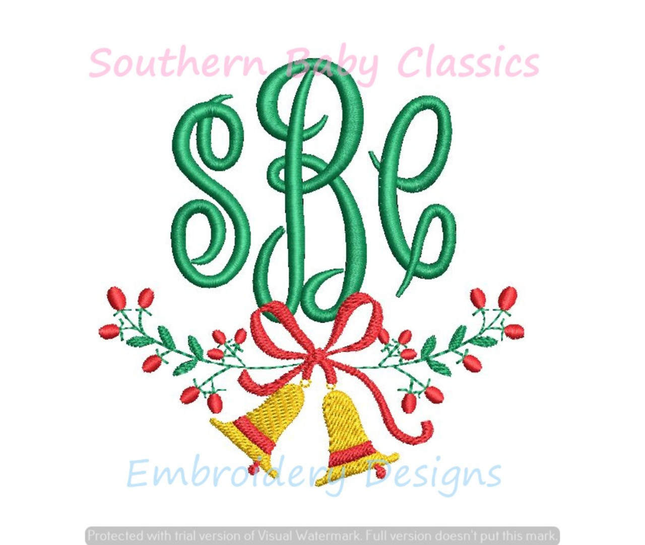 Holly Berry Mistletoe Christmas Swag Machine Embroidery Design