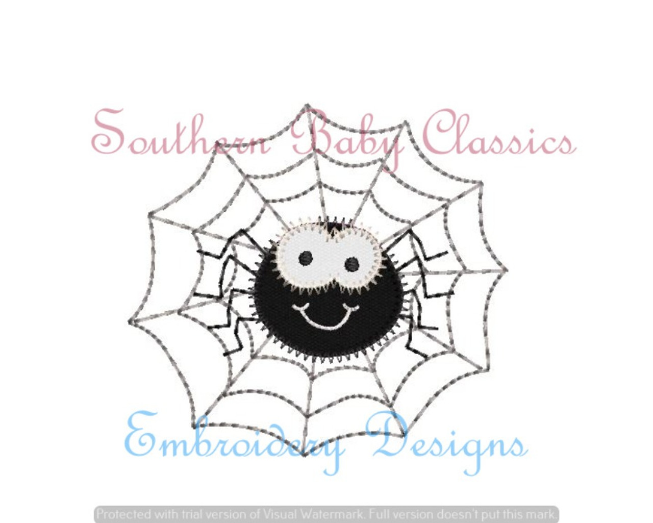 Spider Web Zig Zag Applique Machine Embroidery Design Spiders