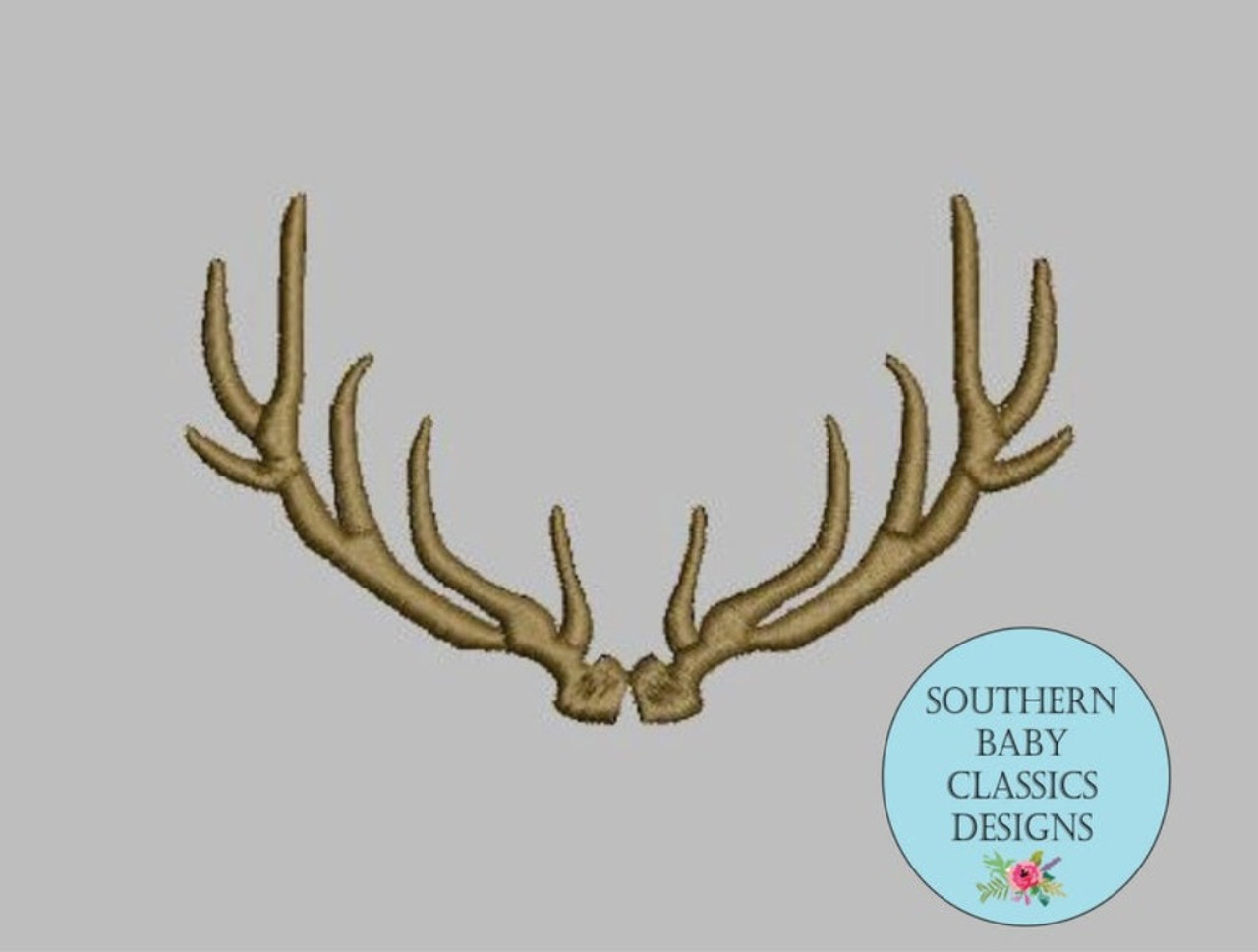 Deer Head Silhouette with Antlers - Comes in Fill Stitch and Applique