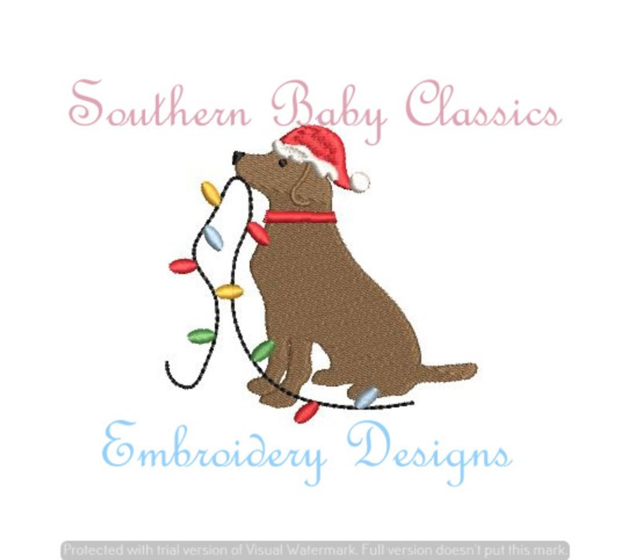 Mini Christmas Light Machine Embroidery Design