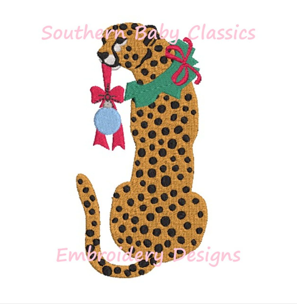 Embroidery Design: Leopard In Tree 3 Sizes