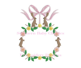 Spring Birds Flower Monogram Frame Machine Embroidery Design Nest Eggs ...
