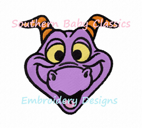 Purple Dragon Theme Park Character Machine Embroidery Design Imagination