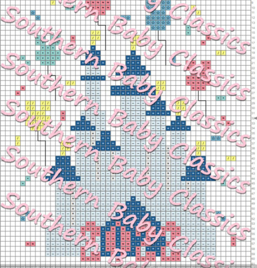 Theme Park Castle with Mouse Ear Balloons Cross Stitch Pattern PDF