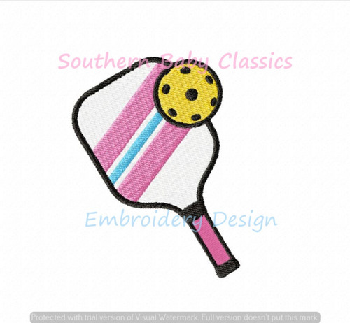 Pickleball Mini Fill Machine Embroidery Design Paddle Ball Summer Sports