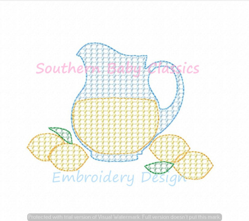Lemonade Chic Artsy Stitch Machine Embroidery Design Lemon Summer Girl Stand