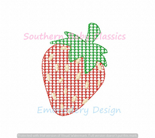 Strawberry Chic Artsy Fill Machine Embroidery Design Summer Fruit Picking Fields