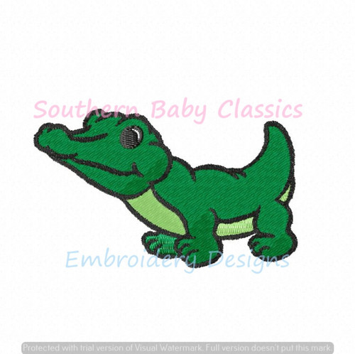 Baby Gator Alligator Crocodile Mini Fill Machine Embroidery Design Mascot Football Summer