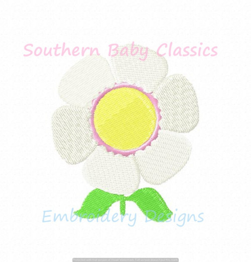 Preppy Daisy Mini Fill Machine Embroidery Design Summer Spring Girl Flower